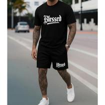 Kit Camiseta e Short Tactel Masculino Moderno Tendencia Confortavel Casual Macio Blessed Kit Camiseta e Short Tactel Masculino Moderno Tendencia Confortavel Casual Macio Blessed