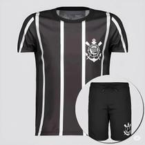 Kit Camiseta e Shorts Infanil Corinthians Infantil Licenciado Coimbra