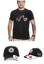Kit camiseta estampa moto + bone moto gp ref.rp0h04