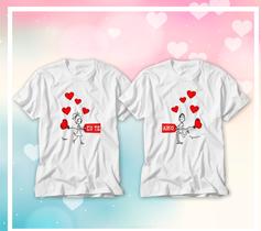 kit Camiseta Feliz Dia dos Namorados Eu Te Amo