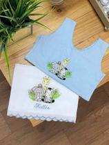 Kit camiseta + fralda bordada