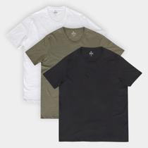 Kit Camiseta Hering C/ 3 Peças Masculina Kit Camiseta Hering C/ 3 Peças Masculina