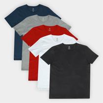 Kit Camiseta Hering C/ 5 Peças Masculina Kit Camiseta Hering C/ 5 Peças Masculina