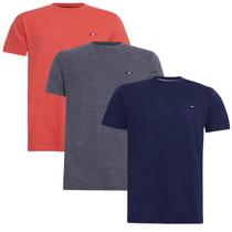 Kit Camiseta Industrie Básica Bordada França Algodão Premium Masculina 3 peças Cores