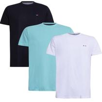 Kit Camiseta Industrie Básica Bordada França Algodão Premium Masculina 3 peças Cores Kit Camiseta Industrie Básica Bordada França Algodão Premium Masculina 3 peças Cores