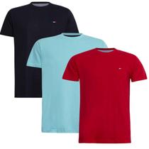 Kit Camiseta Industrie Básica Bordada França Algodão Premium Masculina 3 peças Cores