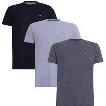 Kit Camiseta Industrie Básica Bordada França Algodão Premium Masculina 3 peças Cores