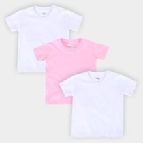 Kit Camiseta Infantil All Free Básica Feminina 3 Peças