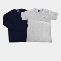 Kit Camiseta Infantil Rei Rex Básica Menino - 2 Peças Kit Camiseta Infantil Rei Rex Básica Menino - 2 Peças