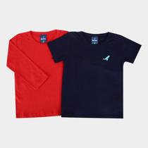 Kit Camiseta Infantil Rei Rex Básica Menino - 2 Peças Kit Camiseta Infantil Rei Rex Básica Menino - 2 Peças