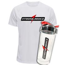 Kit Camiseta Integralmedica Coqueteleira 600ml Tritan DryFit - Kit Camiseta Integralmedica Coqueteleira 600ml Tritan DryFit -