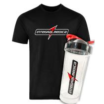 Kit Camiseta Integralmedica Coqueteleira 600ml Tritan DryFit - Kit Camiseta Integralmedica Coqueteleira 600ml Tritan DryFit -