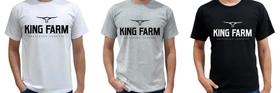 Kit camiseta king farm country 3 unidades moda rodeio texas peão texana