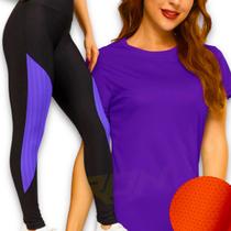 Kit Camiseta MALHA FRIA POLIAMIDA + Calça Leg Legging Academia Corrida Feminina 531 Kit Camiseta MALHA FRIA POLIAMIDA + Calça Leg Legging Academia Corrida Feminina 531