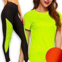 Kit Camiseta MALHA FRIA POLIAMIDA + Calça Leg Legging Corrida Academia Feminina 532 Kit Camiseta MALHA FRIA POLIAMIDA + Calça Leg Legging Corrida Academia Feminina 532