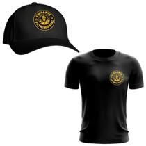 Kit Camiseta Manga Curta e Boné Preto Vigilante Patrimonial