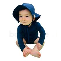 Kit Camiseta Manga Longa e Chapéu de praia piscina proteção uv infantil bebê Azul marinho