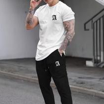 Kit Camiseta Marca A Masculina Calça Moletom Conjunto Estilo Urbano Streetwear