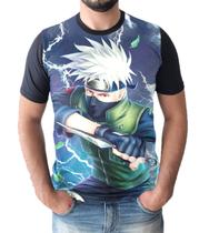 Kit Camiseta Naruto Shipuuden Uchiha Madara Kakashi Sharingan 3 Camisas Masculina Infantil Unissex Algodao