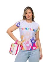 Kit Camiseta + Necessaire Educação Infantil Professora - Lelê jalecos