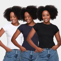 Kit Camiseta Nicoboco Air Casual Feminina - 3 Peças