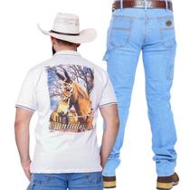 Kit Camiseta Polo Muladeiros + Calça Carpinteira Masculina