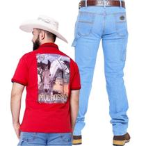 Kit Camiseta Polo Muladeiros + Calça Carpinteira Masculina