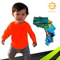 Kit Camiseta Proteção Solar Original UV + Sunga Verão Praia INFANTIL PLT 371