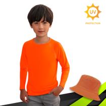 Kit Camiseta Proteção Solar UV + Chapéu Bucket Praia INFANTIL PLT 363