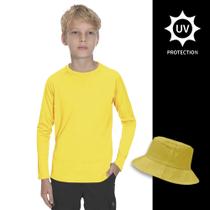 Kit Camiseta Proteção Solar UV + Chapéu Bucket Praia INFANTIL PLT 363