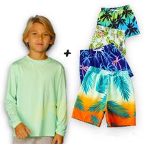 Kit Camiseta Proteção Solar UV + Short Tactel Verão Praia INFANTIL PLT 370 Kit Camiseta Proteção Solar UV + Short Tactel Verão Praia INFANTIL PLT 370