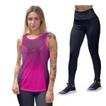 Kit Camiseta Regata Feminina Fitness Esporte Confortável de Malhar