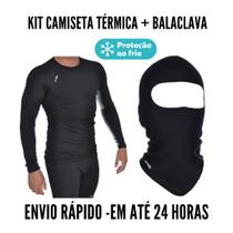 Kit Camiseta Segunda Pele e Balaclava Touca Ninja