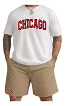 Kit Camiseta + Short Moletom Conjunto Chicago Moda
