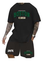 Kit Camiseta + Short Moletom Conjunto Luken Boston Est