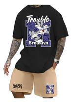 Kit Camiseta + Short Moletom Conjunto Luken Brooklin Street