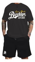 Kit Camiseta + Short Moletom Conjunto Luken Brooklyn