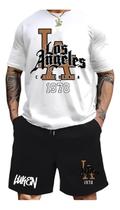 Kit Camiseta + Short Moletom Conjunto Luken Los Angeles Bull Kit Camiseta + Short Moletom Conjunto Luken Los Angeles Bull