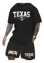 Kit Camiseta + Short Moletom Conjunto Luken Texas College Us