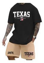 Kit Camiseta + Short Moletom Conjunto Luken Texas College Us