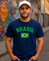 KIT Camiseta Slim Algodão Estampa Brasil Copa + Boné Trucker liso KIT Camiseta Slim Algodão Estampa Brasil Copa + Boné Trucker liso