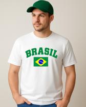 KIT Camiseta Slim Algodão Estampa Brasil Copa + Boné Trucker liso KIT Camiseta Slim Algodão Estampa Brasil Copa + Boné Trucker liso