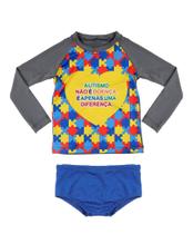 Kit Camiseta + Sunga Proteção Solar UV Infantil Roupa Praia