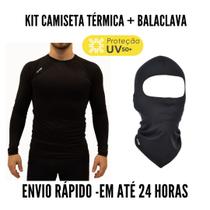 Kit Camiseta Térmica e Balaclava Poliéster Proteção UV50+