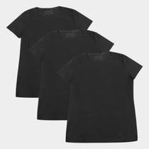 Kit Camisetas Basicamente Baby Look Lisas Com 3 Peças