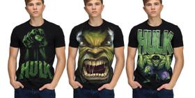 Kit Camisetas Hulk Masculino Infantil Camisa Herois Vinagdores