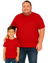 Kit Camisetas Tal Pai Tal Filho Básica Lisa Vermelha Papai Tamanho Plus Size Kit Camisetas Tal Pai Tal Filho Básica Lisa Vermelha Papai Tamanho Plus Size