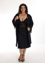 Kit Camisola de Amamentar Plus Size Gestante + Robe Feminino Pós Parto Maternidade Conforto
