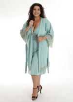 Kit Camisola de Amamentar Plus Size Gestante + Robe Feminino Pós Parto Maternidade Conforto