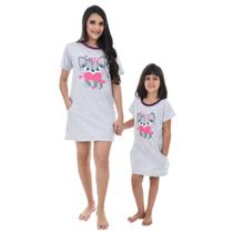 Kit Camisola Feminina Infantil e Adulto - Tal Mãe Tal Filha 2 Unidades Sendo: 1 Mãe e 1 Filha - Camisão Raposa